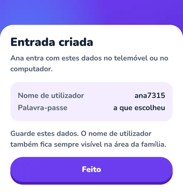 Ecrã Entrada criada