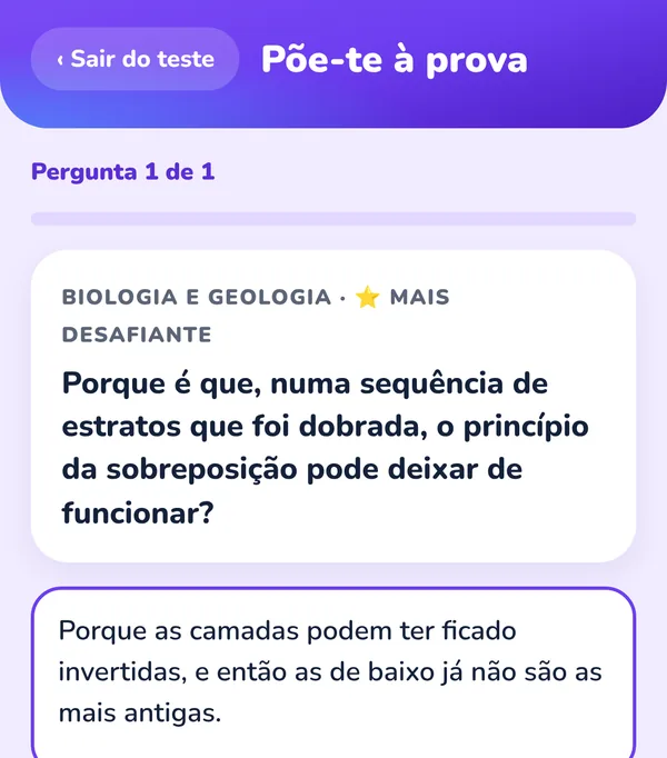 Ecrã Põe-te à prova